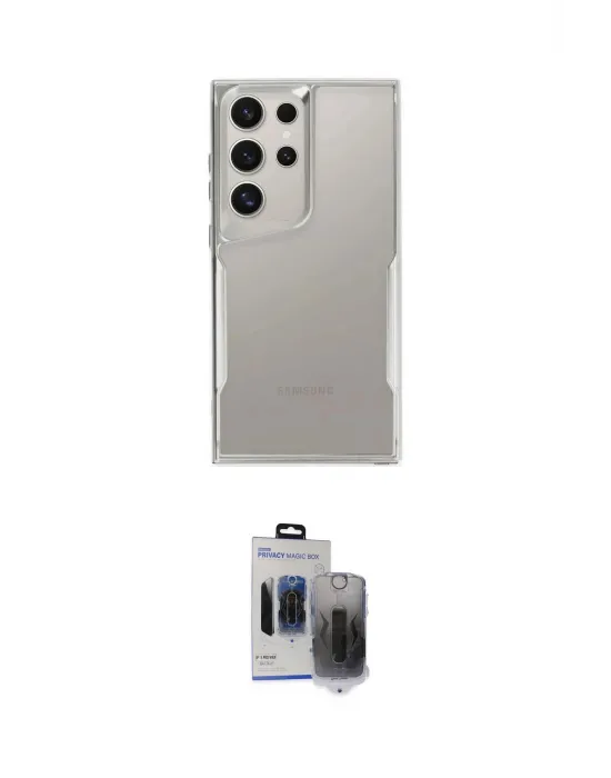 ieg™ Galaxy S24 Ultra Kılıf Akış Çizgi Koleksiyonu - Siyah Vanessa Magic Hayalet Cam