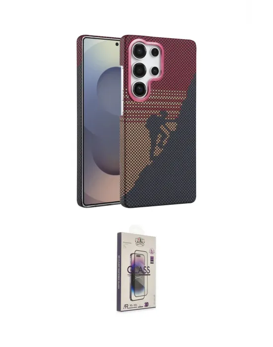 ieg™ Galaxy S24 Ultra Kılıf Doruk Serisi - Siyah Bilvis 3D Cam Ekran Koruyucu