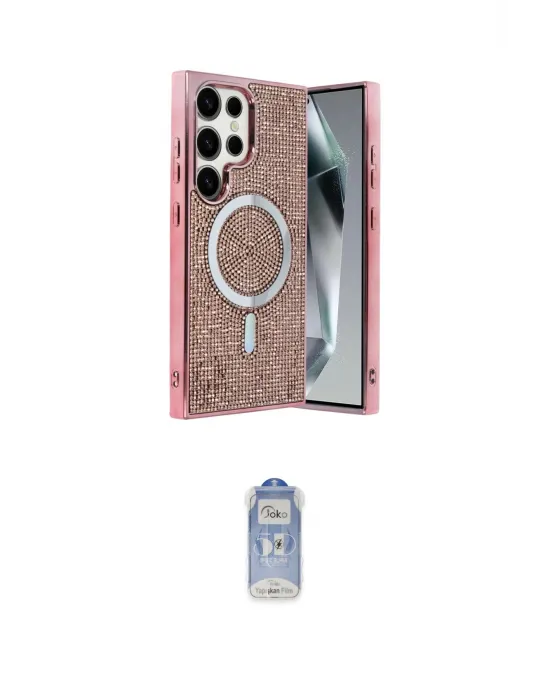 ieg™ Galaxy S24 Ultra Kılıf Eksen Çizgi - Siyah Joko Magic 5D Cam