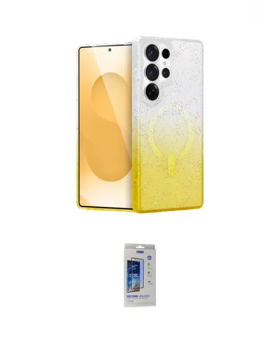 ieg™ Galaxy S24 Ultra Kılıf Eksen Minimal Özel Seri - Siyah Durable Full Glue Curved Cam