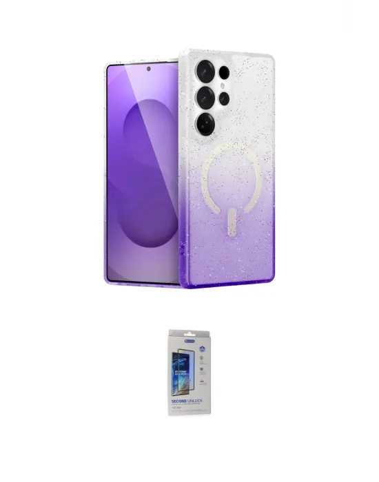 ieg™ Galaxy S24 Ultra Kılıf Eksen Minimal Özel Seri - Siyah Durable Full Glue Curved Cam