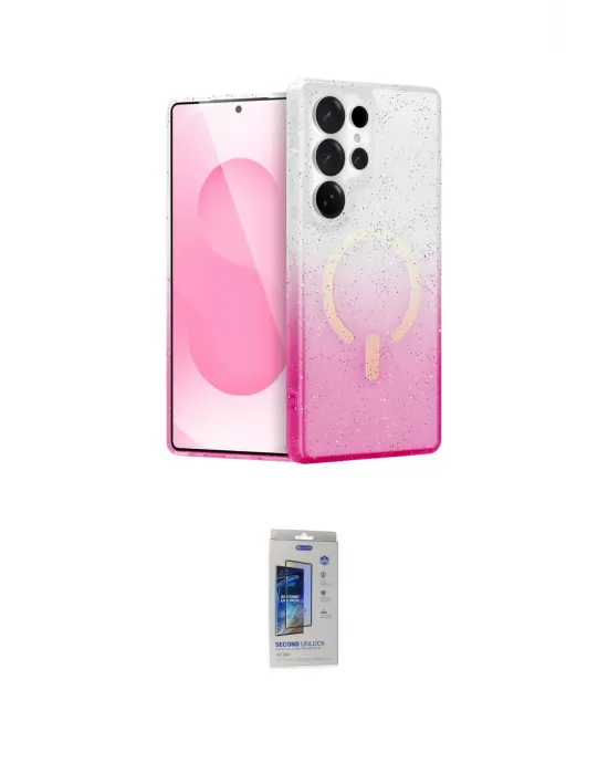 ieg™ Galaxy S24 Ultra Kılıf Eksen Minimal Özel Seri - Siyah Durable Full Glue Curved Cam