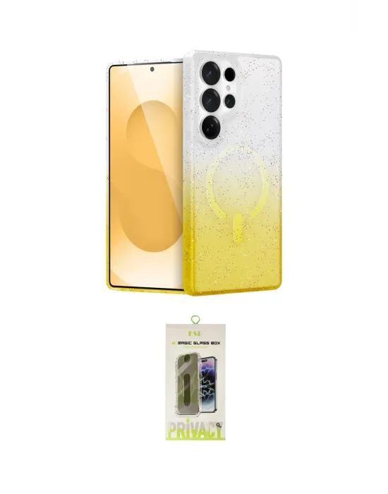 ieg™ Galaxy S24 Ultra Kılıf Eksen Minimal Özel Seri - Siyah Joko Magic 5D Hayalet Cam