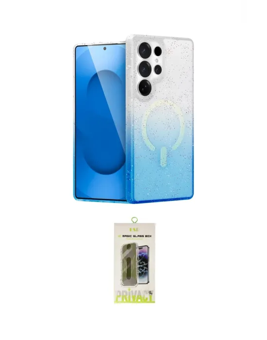 ieg™ Galaxy S24 Ultra Kılıf Eksen Minimal Özel Seri - Siyah Joko Magic 5D Hayalet Cam
