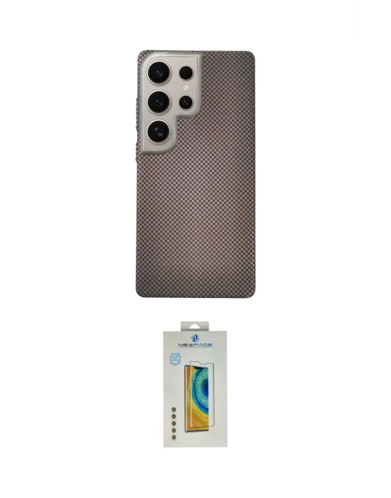 ieg™ Galaxy S24 Ultra Kılıf Eksen Prime - Siyah Polymer Nano Ekran Koruyucu