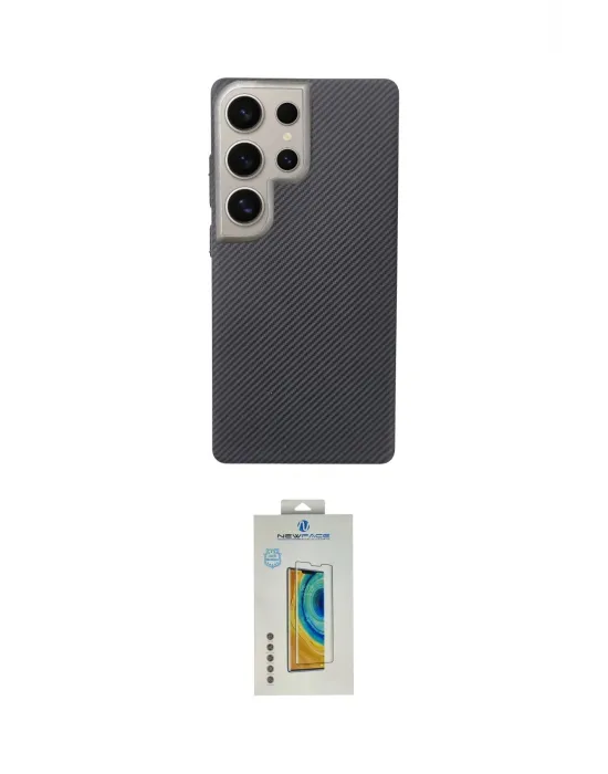 ieg™ Galaxy S24 Ultra Kılıf Eksen Prime - Siyah Polymer Nano Ekran Koruyucu