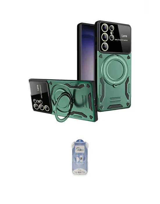 ieg™ Galaxy S24 Ultra Kılıf Kıvılcım Modern Serisi - Siyah Joko Magic 5D Cam