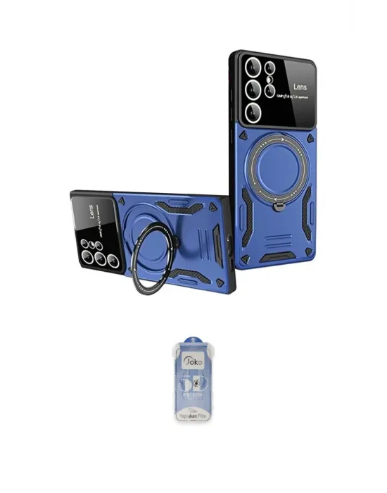 ieg™ Galaxy S24 Ultra Kılıf Kıvılcım Modern Serisi - Siyah Joko Magic 5D Cam