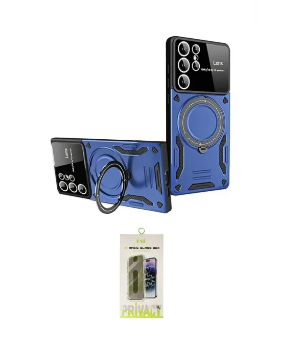 ieg™ Galaxy S24 Ultra Kılıf Kıvılcım Modern Serisi - Siyah Joko Magic 5D Hayalet Cam