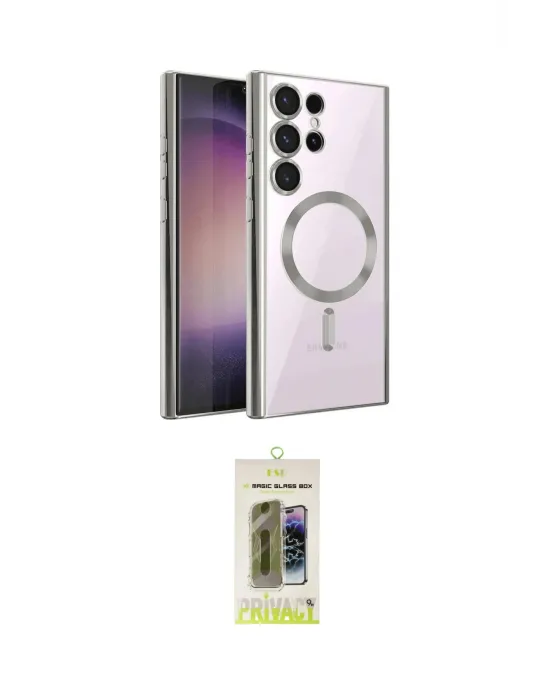 ieg™ Galaxy S24 Ultra Kılıf Nova Işık Özel Seri - Siyah Joko Magic 5D Hayalet Cam