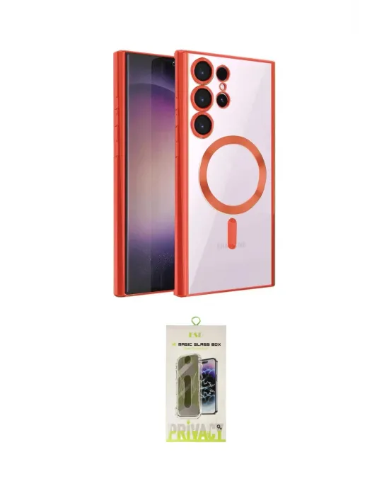 ieg™ Galaxy S24 Ultra Kılıf Nova Işık Özel Seri - Siyah Joko Magic 5D Hayalet Cam