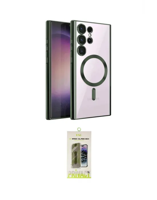 ieg™ Galaxy S24 Ultra Kılıf Nova Işık Özel Seri - Siyah Joko Magic 5D Hayalet Cam