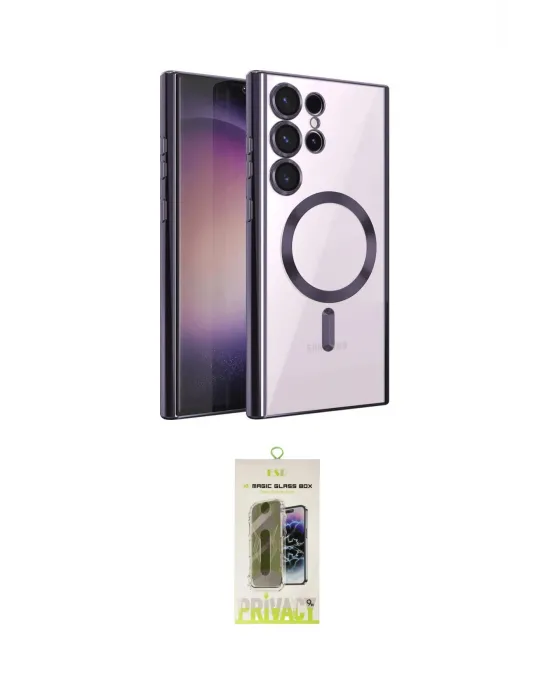 ieg™ Galaxy S24 Ultra Kılıf Nova Işık Özel Seri - Siyah Joko Magic 5D Hayalet Cam