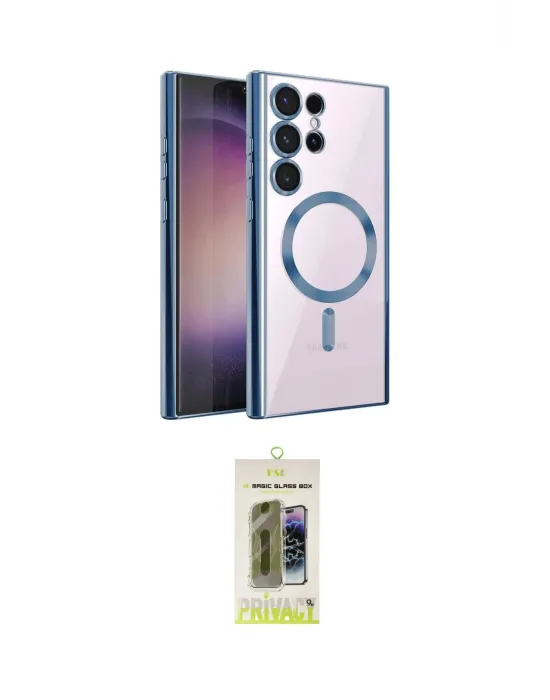 ieg™ Galaxy S24 Ultra Kılıf Nova Işık Özel Seri - Siyah Joko Magic 5D Hayalet Cam