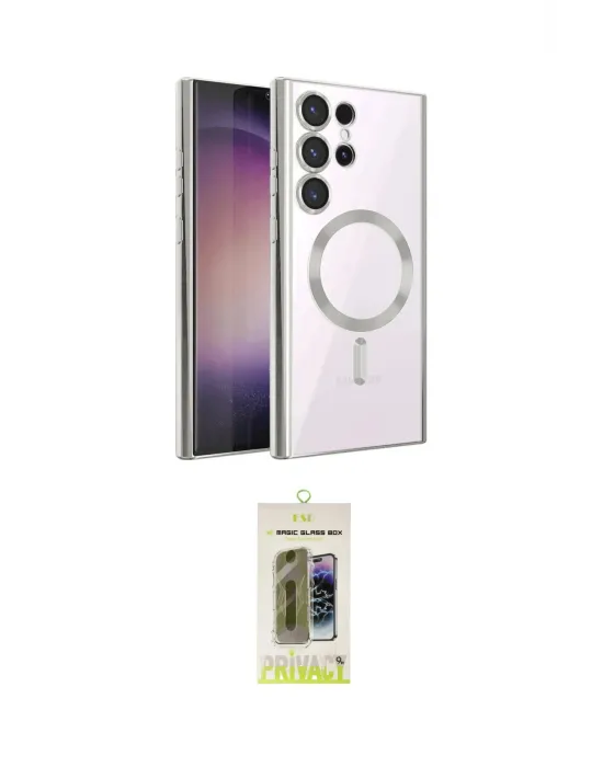ieg™ Galaxy S24 Ultra Kılıf Nova Işık Özel Seri - Siyah Joko Magic 5D Hayalet Cam