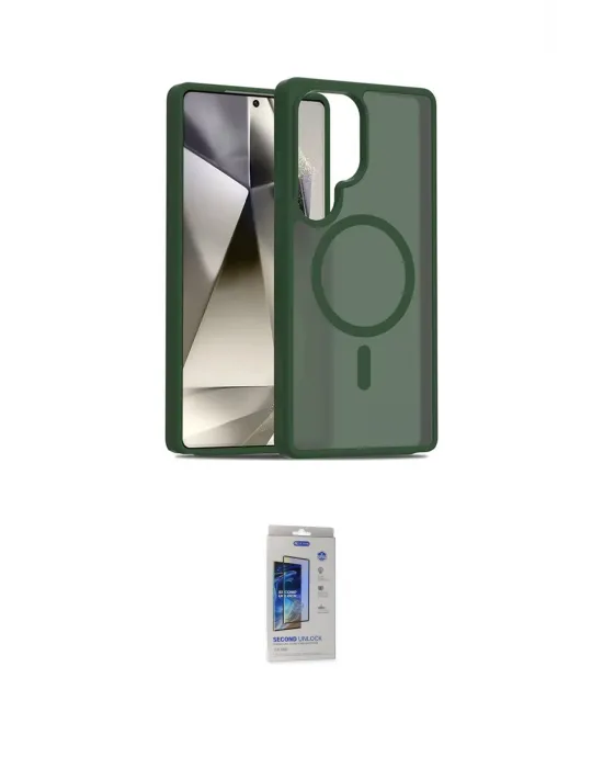 ieg™ Galaxy S24 Ultra Kılıf Siluet Minimal Prime - Siyah Durable Full Glue Curved Cam