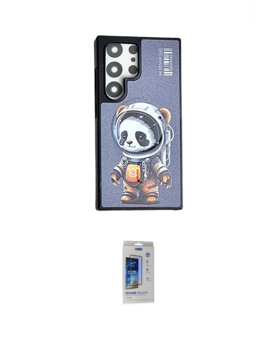 ieg™ Galaxy S24 Ultra Kılıf Siluet Modern Özel Seri - Siyah Durable Full Glue Curved Cam
