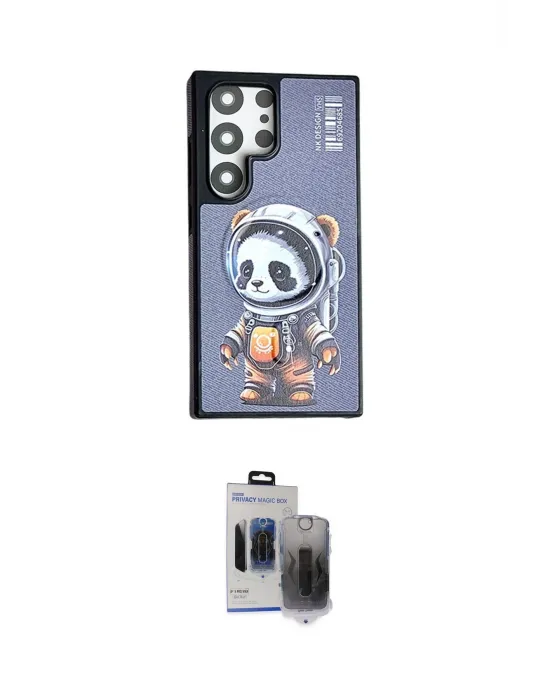 ieg™ Galaxy S24 Ultra Kılıf Siluet Modern Özel Seri - Siyah Vanessa Magic Hayalet Cam