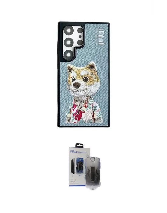 ieg™ Galaxy S24 Ultra Kılıf Siluet Modern Özel Seri - Siyah Vanessa Magic Hayalet Cam