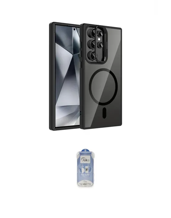 ieg™ Galaxy S24 Ultra Kılıf Yadigar Asil Koleksiyonu - Siyah Joko Magic 5D Cam
