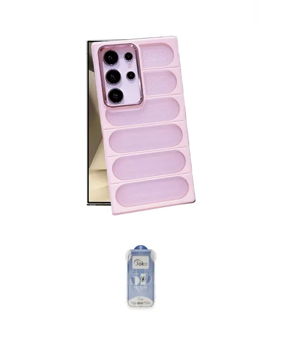 ieg™ Galaxy S24 Ultra Kılıf Yadigar Doku Özel Seri - Siyah Joko Magic 5D Cam