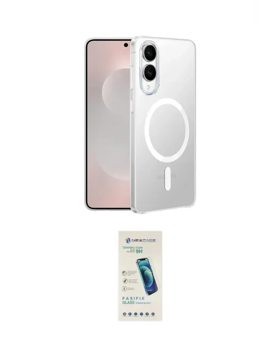 ieg™ Galaxy S25 Edge Kılıf Kutup Minimal - Şeffaf Pasifik Cam Ekran Koruyucu