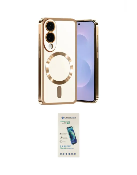 ieg™ Galaxy S25 Edge Kılıf Nova Işık Özel Seri - Şeffaf Pasifik Cam Ekran Koruyucu