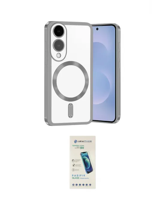 ieg™ Galaxy S25 Edge Kılıf Nova Işık Özel Seri - Şeffaf Pasifik Cam Ekran Koruyucu