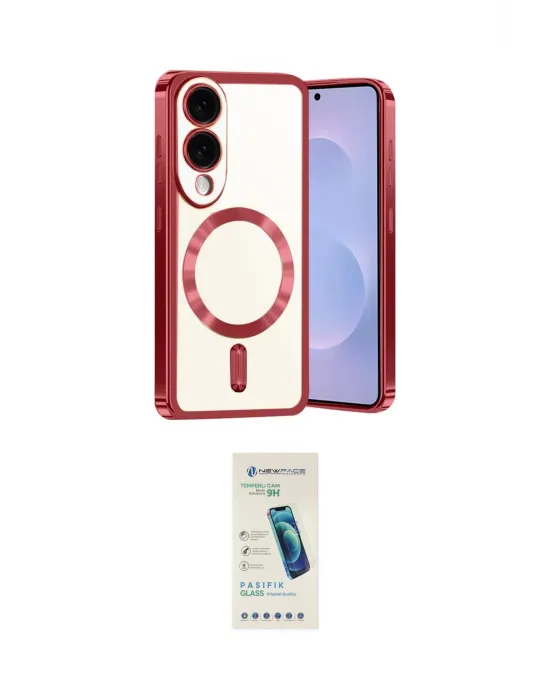 ieg™ Galaxy S25 Edge Kılıf Nova Işık Özel Seri - Şeffaf Pasifik Cam Ekran Koruyucu