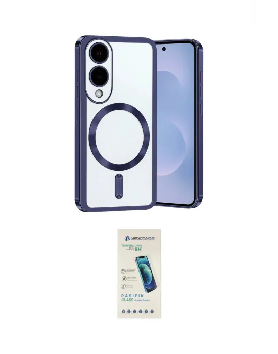 ieg™ Galaxy S25 Edge Kılıf Nova Işık Özel Seri - Şeffaf Pasifik Cam Ekran Koruyucu