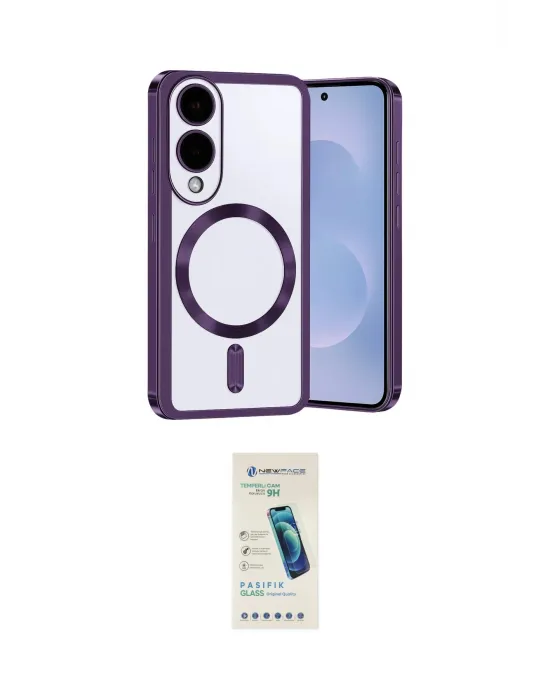 ieg™ Galaxy S25 Edge Kılıf Nova Işık Özel Seri - Şeffaf Pasifik Cam Ekran Koruyucu