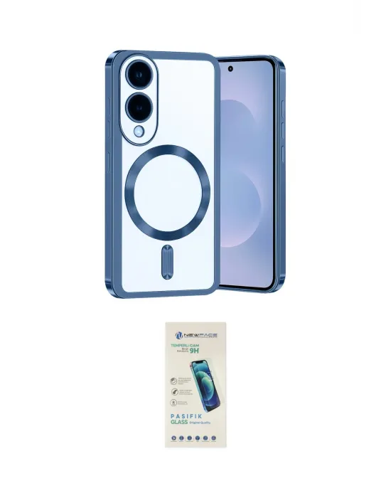 ieg™ Galaxy S25 Edge Kılıf Nova Işık Özel Seri - Şeffaf Pasifik Cam Ekran Koruyucu