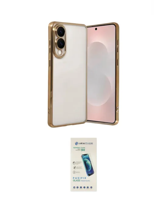 ieg™ Galaxy S25 Edge Kılıf Vadi Minimal - Şeffaf Pasifik Cam Ekran Koruyucu