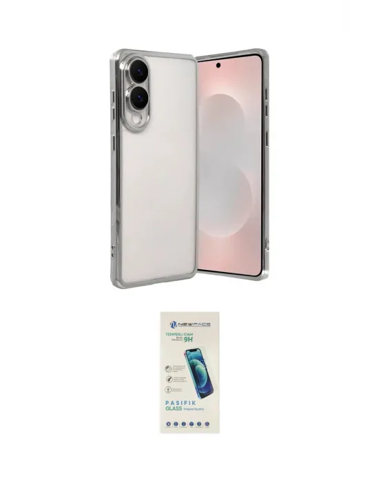 ieg™ Galaxy S25 Edge Kılıf Vadi Minimal - Şeffaf Pasifik Cam Ekran Koruyucu