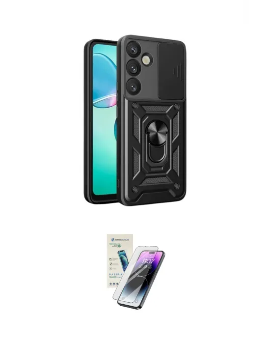 ieg™ Galaxy S25 Kılıf Ahenk Klasik - Şeffaf Pasifik Cam Ekran Koruyucu