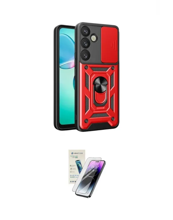 ieg™ Galaxy S25 Plus Kılıf Ahenk Klasik - Şeffaf Pasifik Cam Ekran Koruyucu