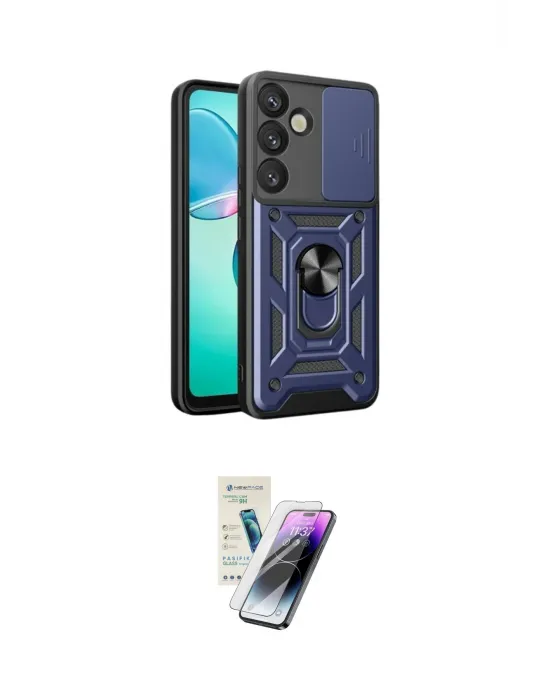 ieg™ Galaxy S25 Plus Kılıf Ahenk Klasik - Şeffaf Pasifik Cam Ekran Koruyucu