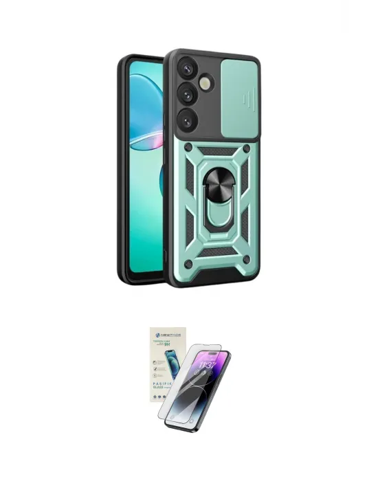 ieg™ Galaxy S25 Plus Kılıf Ahenk Klasik - Şeffaf Pasifik Cam Ekran Koruyucu