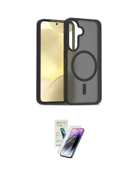 ieg™ Galaxy S25 Plus Kılıf Siluet Minimal Prime - Şeffaf Pasifik Cam Ekran Koruyucu