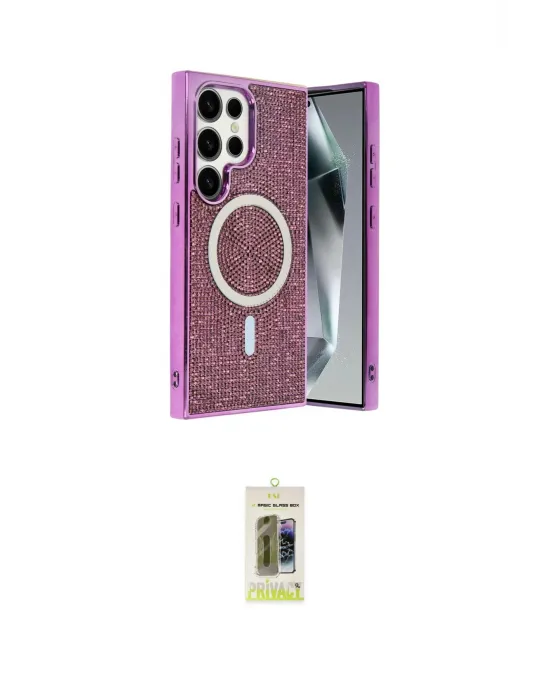 ieg™ Galaxy S25 Ultra Kılıf Eksen Çizgi - Siyah Joko Magic 5D Hayalet Cam