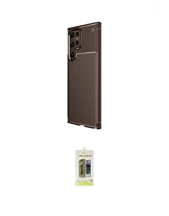 ieg™ Galaxy S25 Ultra Kılıf Eksen Form Prime - Siyah Joko Magic 5D Hayalet Cam