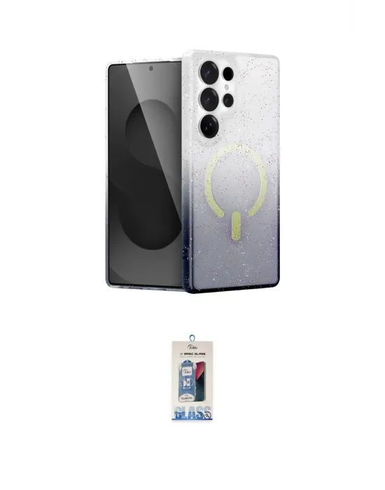 ieg™ Galaxy S25 Ultra Kılıf Eksen Minimal Özel Seri - Siyah Joko Magic 5D Cam