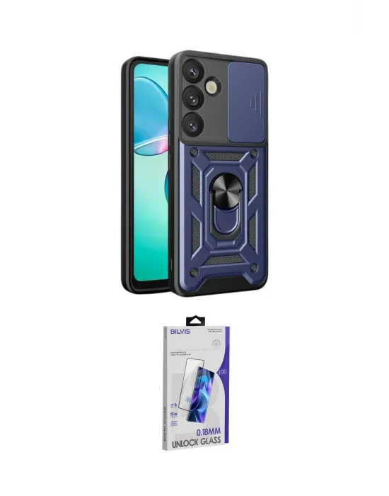 ieg™ Galaxy S26 Plus Kılıf Ahenk Klasik - Siyah Bilvis 3D Cam Ekran Koruyucu
