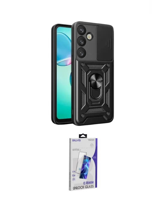 ieg™ Galaxy S26 Plus Kılıf Ahenk Klasik - Siyah Bilvis 3D Cam Ekran Koruyucu