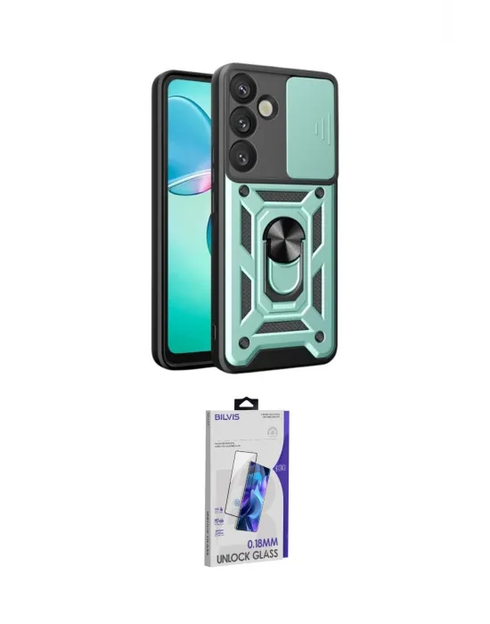 ieg™ Galaxy S26 Plus Kılıf Ahenk Klasik - Siyah Bilvis 3D Cam Ekran Koruyucu