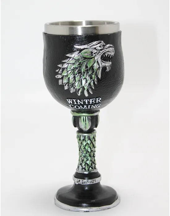 Game Of Thrones House Stark 3D Kabartmalı Çelik Kadeh Bardak