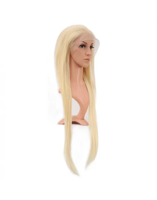 Gerçek Front Lace Düz Platin Tül Peruk - 80-85cm