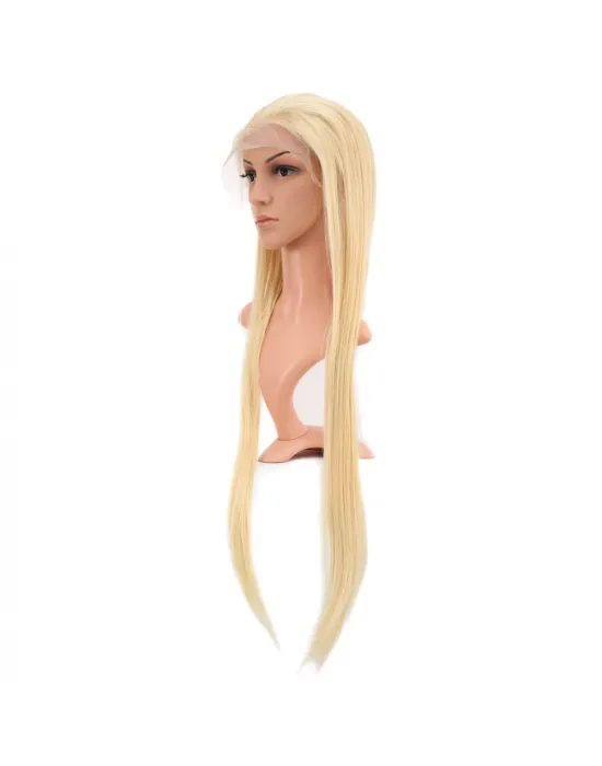 Gerçek Front Lace Düz Platin Tül Peruk - 85-90cm