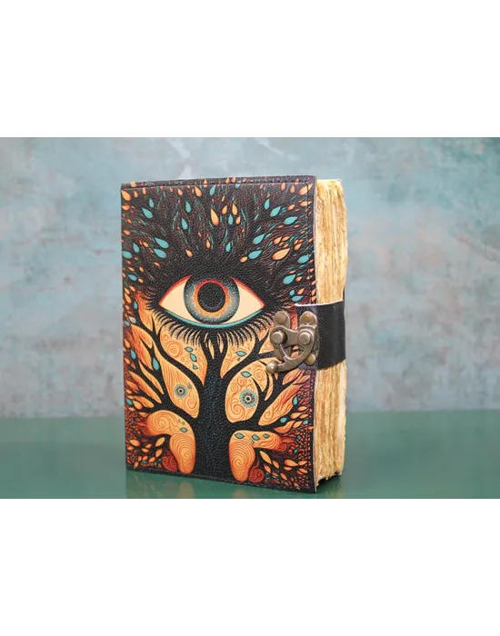 Göz Tasarımlı Deri Defter