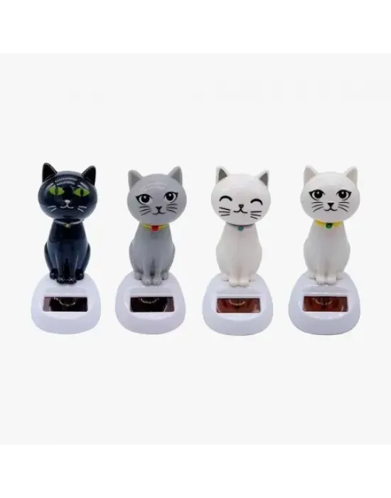 Güneş Enerjili Solar Sallanan Kedi Figürü